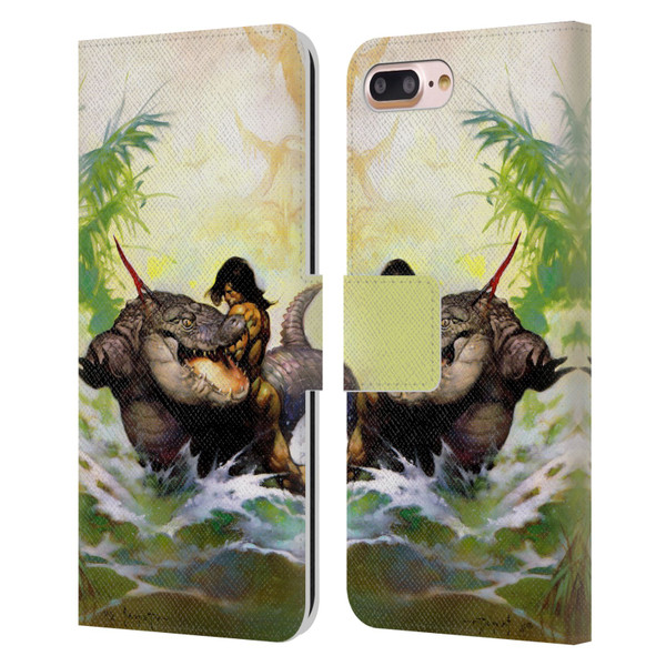 Frank Frazetta Fantasy Monster Out Of Time Leather Book Wallet Case Cover For Apple iPhone 7 Plus / iPhone 8 Plus