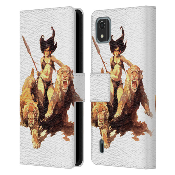 Frank Frazetta Fantasy The Huntress Leather Book Wallet Case Cover For Nokia C2 2nd Edition