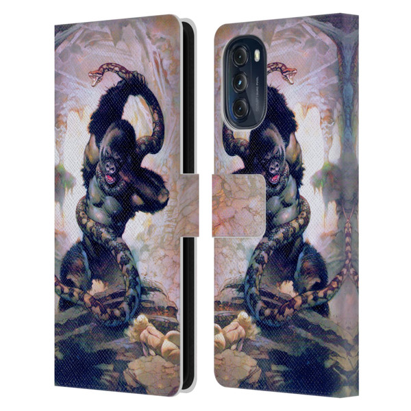 Frank Frazetta Fantasy Gorilla With Snake Leather Book Wallet Case Cover For Motorola Moto G (2022)