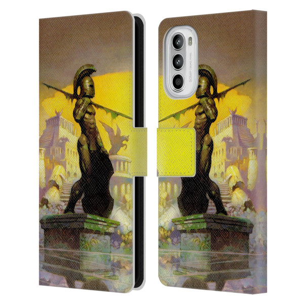 Frank Frazetta Fantasy Atlantis Leather Book Wallet Case Cover For Motorola Moto G52