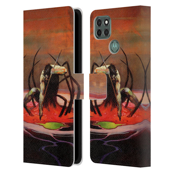 Frank Frazetta Fantasy The Spider King Leather Book Wallet Case Cover For Motorola Moto G9 Power