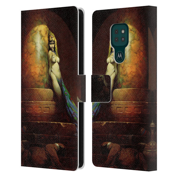 Frank Frazetta Fantasy Egyptian Queen Leather Book Wallet Case Cover For Motorola Moto G9 Play