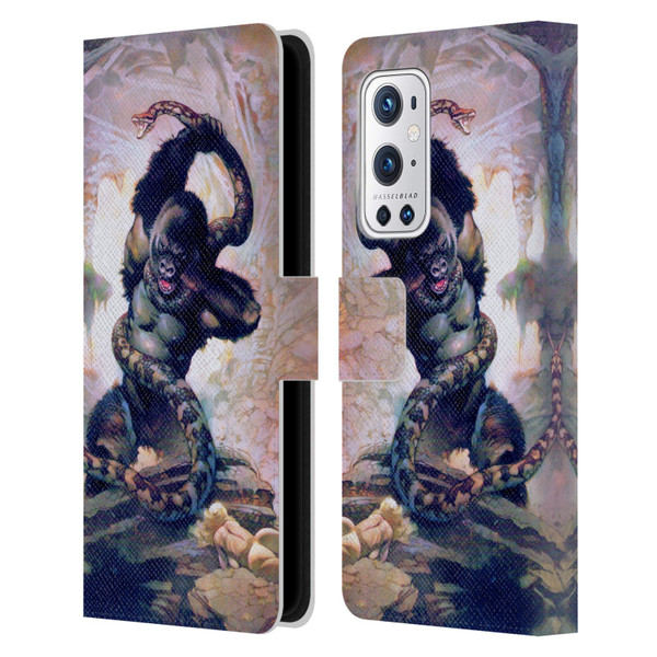 Frank Frazetta Fantasy Gorilla With Snake Leather Book Wallet Case Cover For OnePlus 9 Pro