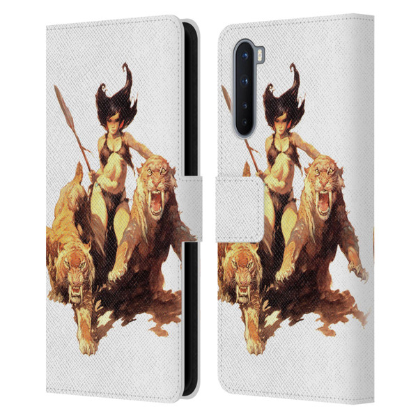 Frank Frazetta Fantasy The Huntress Leather Book Wallet Case Cover For OnePlus Nord 5G