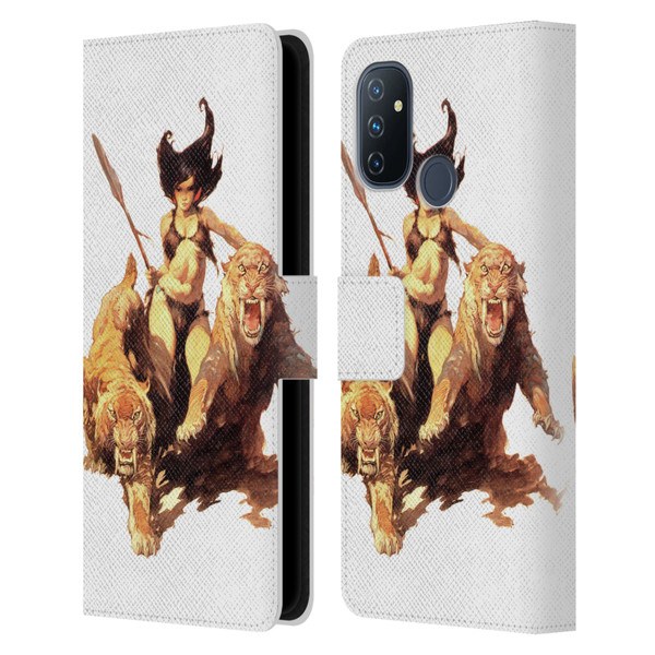 Frank Frazetta Fantasy The Huntress Leather Book Wallet Case Cover For OnePlus Nord N100