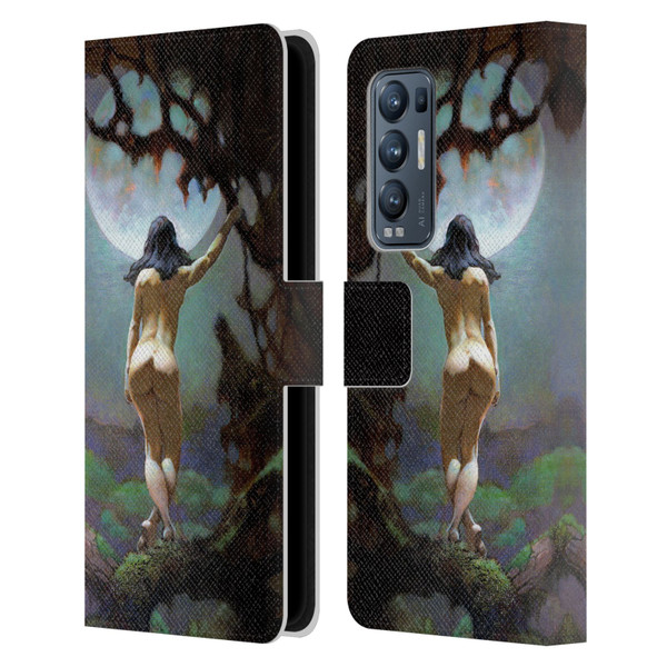 Frank Frazetta Fantasy Moons Rapture Leather Book Wallet Case Cover For OPPO Find X3 Neo / Reno5 Pro+ 5G