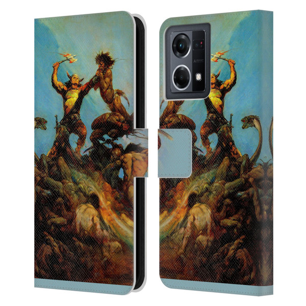 Frank Frazetta Fantasy Indomitable Leather Book Wallet Case Cover For OPPO Reno8 4G