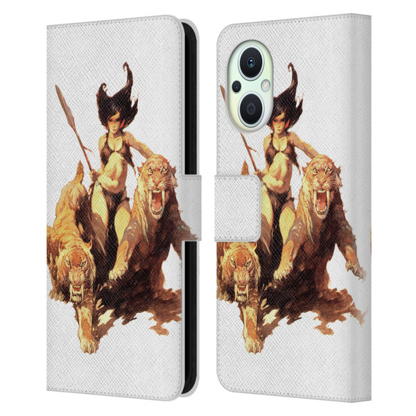 Frank Frazetta Fantasy The Huntress Leather Book Wallet Case Cover For OPPO Reno8 Lite
