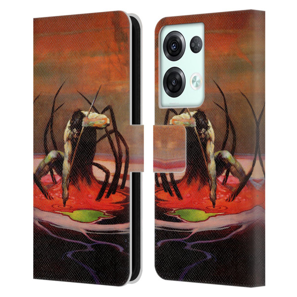 Frank Frazetta Fantasy The Spider King Leather Book Wallet Case Cover For OPPO Reno8 Pro