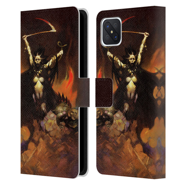 Frank Frazetta Fantasy Woman With A Scythe Leather Book Wallet Case Cover For OPPO Reno4 Z 5G