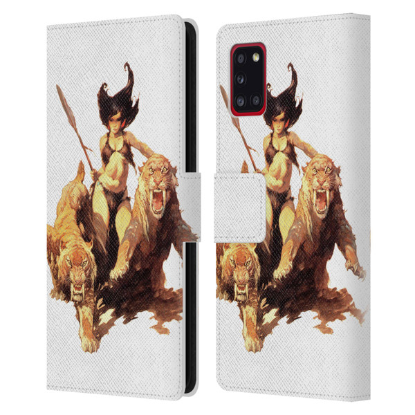 Frank Frazetta Fantasy The Huntress Leather Book Wallet Case Cover For Samsung Galaxy A31 (2020)