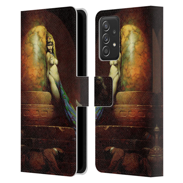 Frank Frazetta Fantasy Egyptian Queen Leather Book Wallet Case Cover For Samsung Galaxy A52 / A52s / 5G (2021)