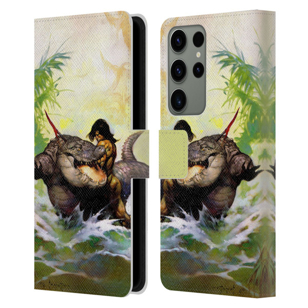 Frank Frazetta Fantasy Monster Out Of Time Leather Book Wallet Case Cover For Samsung Galaxy S23 Ultra 5G