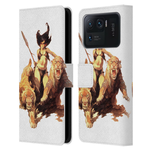 Frank Frazetta Fantasy The Huntress Leather Book Wallet Case Cover For Xiaomi Mi 11 Ultra