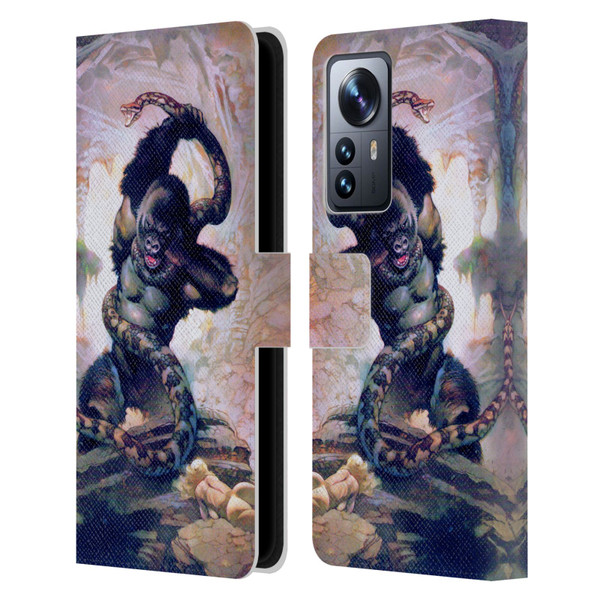 Frank Frazetta Fantasy Gorilla With Snake Leather Book Wallet Case Cover For Xiaomi 12 Pro