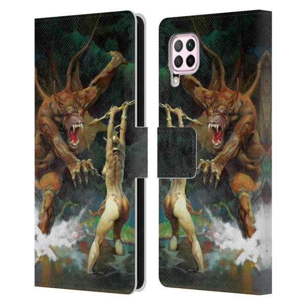 Frank Frazetta Medieval Fantasy Girl and the Beast Leather Book Wallet Case Cover For Huawei Nova 6 SE / P40 Lite