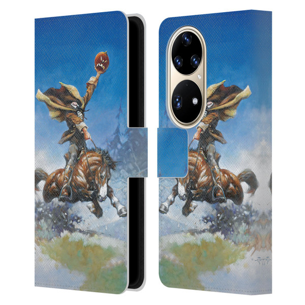 Frank Frazetta Medieval Fantasy Headless Horseman Leather Book Wallet Case Cover For Huawei P50 Pro