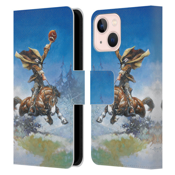 Frank Frazetta Medieval Fantasy Headless Horseman Leather Book Wallet Case Cover For Apple iPhone 13 Mini