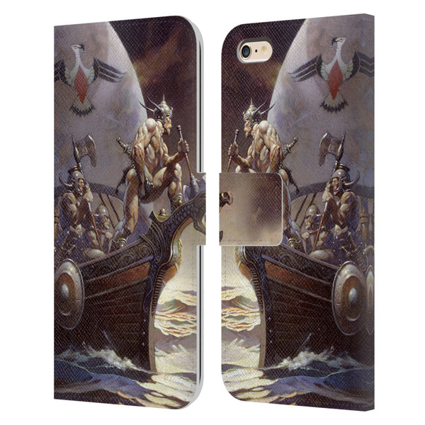 Frank Frazetta Medieval Fantasy Kane on Golden Sea Leather Book Wallet Case Cover For Apple iPhone 6 Plus / iPhone 6s Plus