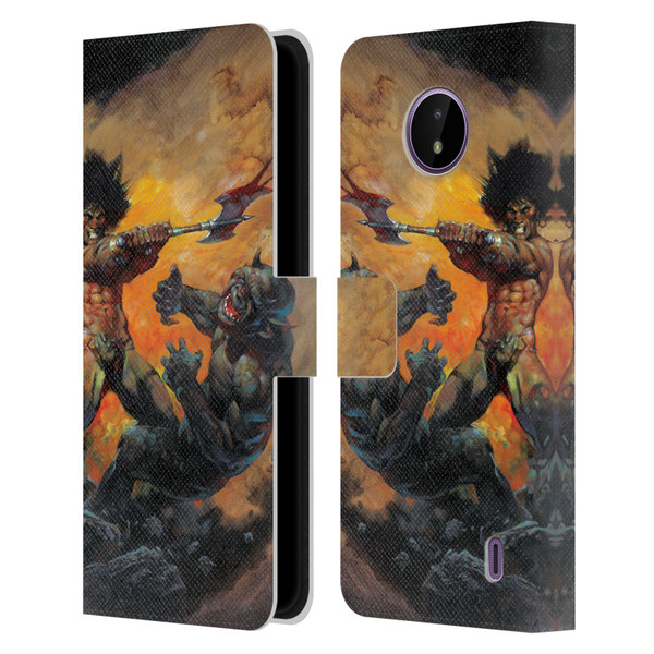 Frank Frazetta Medieval Fantasy Viking Slayer Leather Book Wallet Case Cover For Nokia C10 / C20