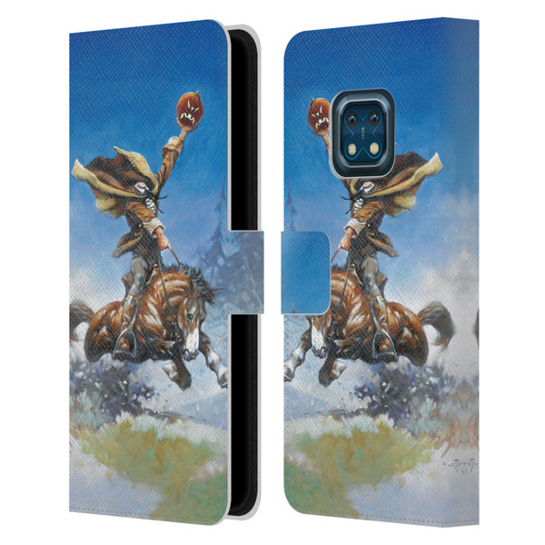 Frank Frazetta Medieval Fantasy Headless Horseman Leather Book Wallet Case Cover For Nokia XR20