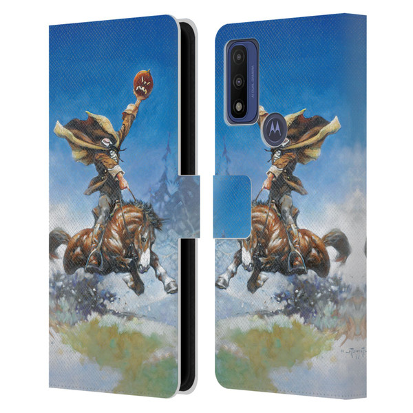 Frank Frazetta Medieval Fantasy Headless Horseman Leather Book Wallet Case Cover For Motorola G Pure