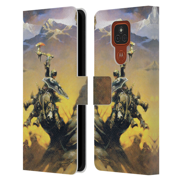 Frank Frazetta Medieval Fantasy Eternal Champion Leather Book Wallet Case Cover For Motorola Moto E7 Plus