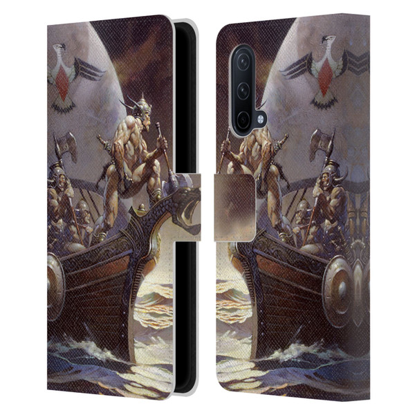 Frank Frazetta Medieval Fantasy Kane on Golden Sea Leather Book Wallet Case Cover For OnePlus Nord CE 5G