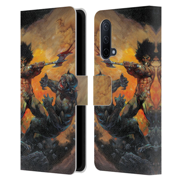 Frank Frazetta Medieval Fantasy Viking Slayer Leather Book Wallet Case Cover For OnePlus Nord CE 5G