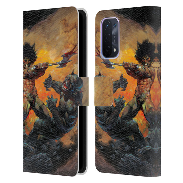 Frank Frazetta Medieval Fantasy Viking Slayer Leather Book Wallet Case Cover For OPPO A54 5G