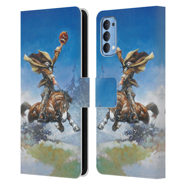 Frank Frazetta Medieval Fantasy Headless Horseman Leather Book Wallet Case Cover For OPPO Reno 4 5G