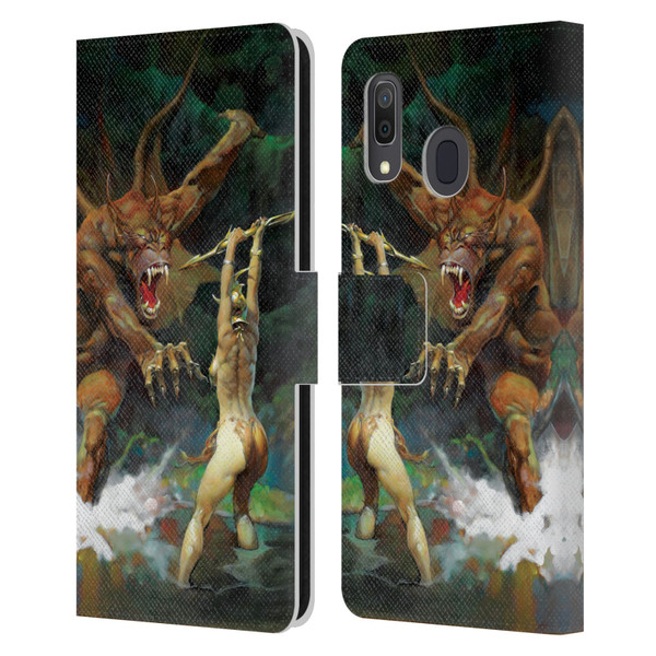 Frank Frazetta Medieval Fantasy Girl and the Beast Leather Book Wallet Case Cover For Samsung Galaxy A33 5G (2022)