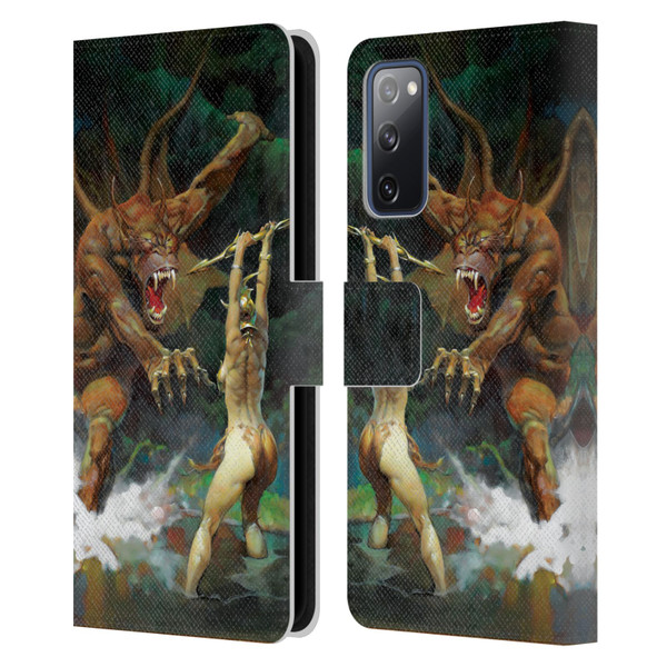 Frank Frazetta Medieval Fantasy Girl and the Beast Leather Book Wallet Case Cover For Samsung Galaxy S20 FE / 5G