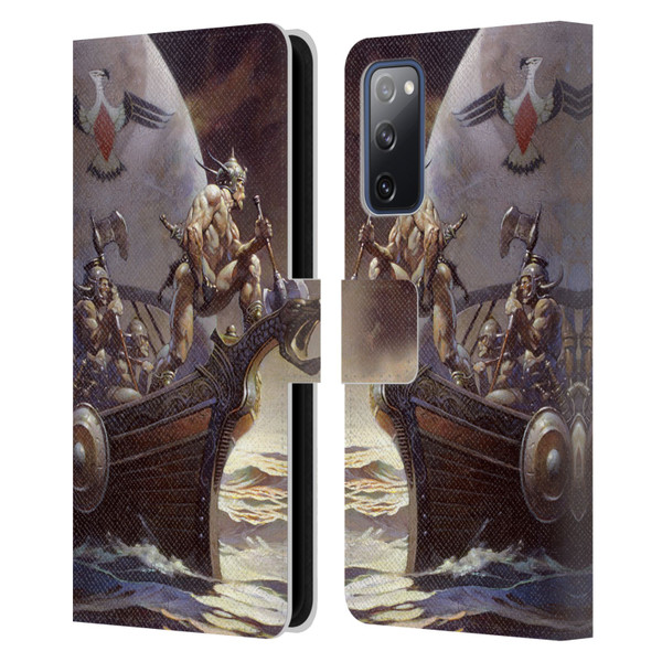 Frank Frazetta Medieval Fantasy Kane on Golden Sea Leather Book Wallet Case Cover For Samsung Galaxy S20 FE / 5G