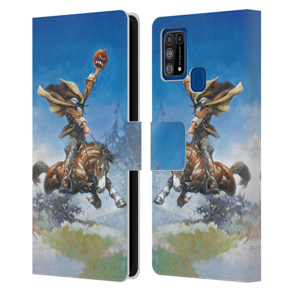 Frank Frazetta Medieval Fantasy Headless Horseman Leather Book Wallet Case Cover For Samsung Galaxy M31 (2020)