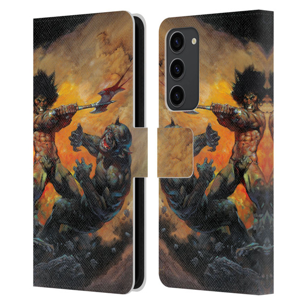 Frank Frazetta Medieval Fantasy Viking Slayer Leather Book Wallet Case Cover For Samsung Galaxy S23+ 5G