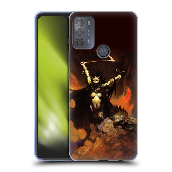 Frank Frazetta Fantasy Woman With A Scythe Soft Gel Case for Motorola Moto G50