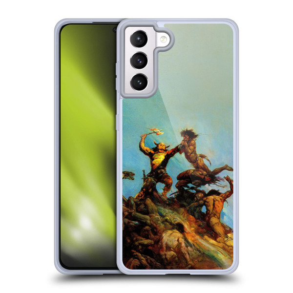 Frank Frazetta Fantasy Indomitable Soft Gel Case for Samsung Galaxy S21+ 5G