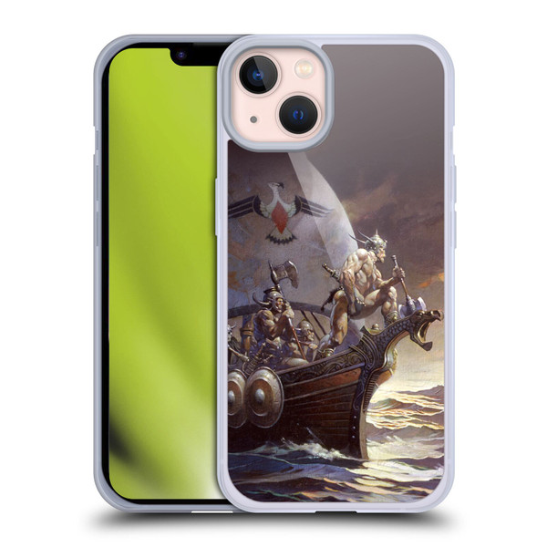 Frank Frazetta Medieval Fantasy Kane on Golden Sea Soft Gel Case for Apple iPhone 13