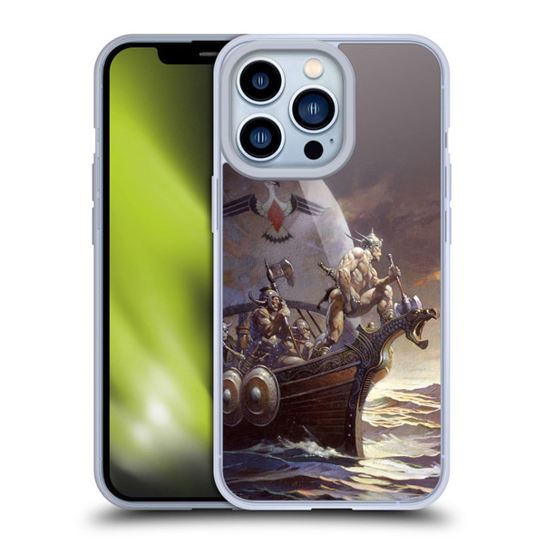 Frank Frazetta Medieval Fantasy Kane on Golden Sea Soft Gel Case for Apple iPhone 13 Pro