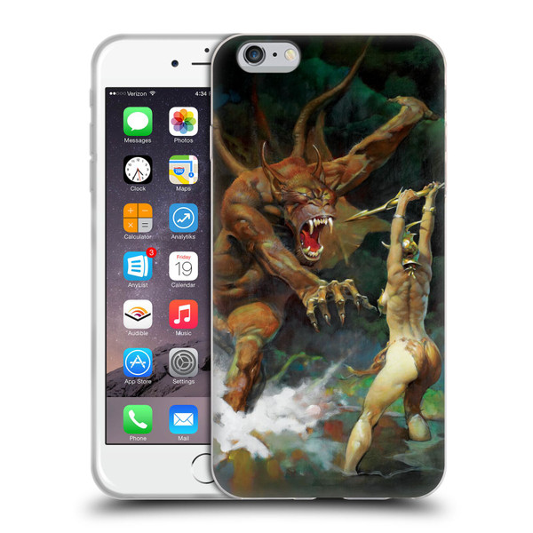 Frank Frazetta Medieval Fantasy Girl and the Beast Soft Gel Case for Apple iPhone 6 Plus / iPhone 6s Plus