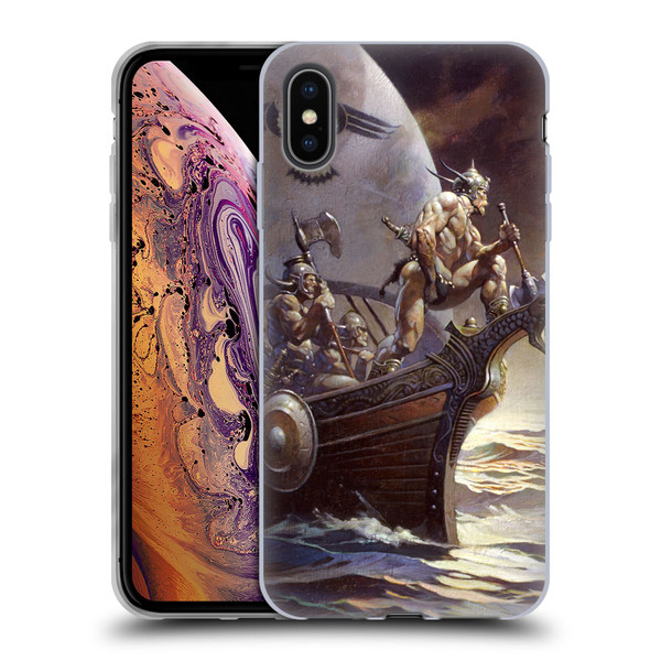 Frank Frazetta Medieval Fantasy Kane on Golden Sea Soft Gel Case for Apple iPhone XS Max