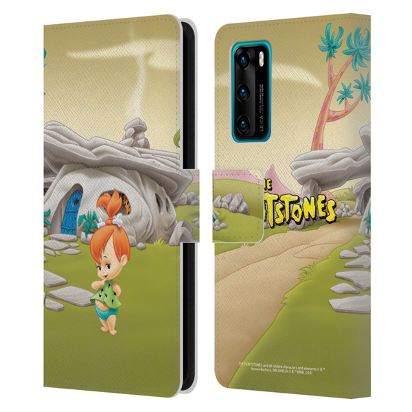 The Flintstones Characters Pebbles Flintstones Leather Book Wallet Case Cover For Huawei P40 5G