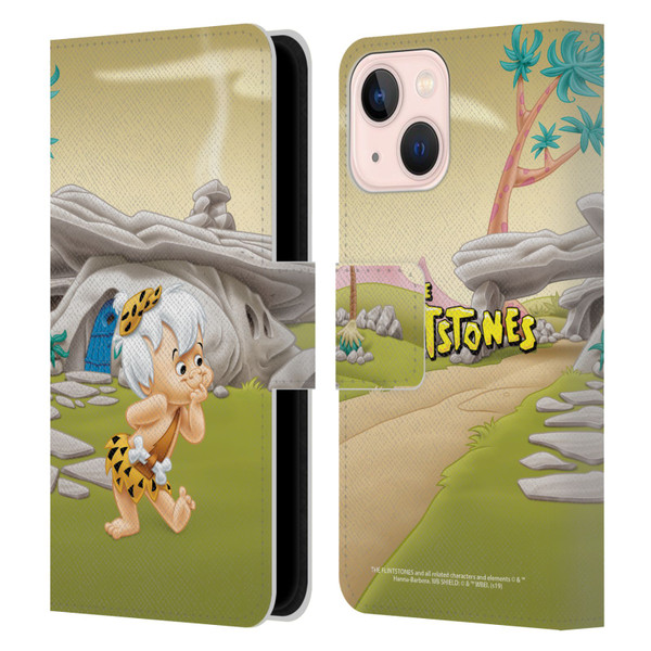 The Flintstones Characters Bambam Rubble Leather Book Wallet Case Cover For Apple iPhone 13 Mini