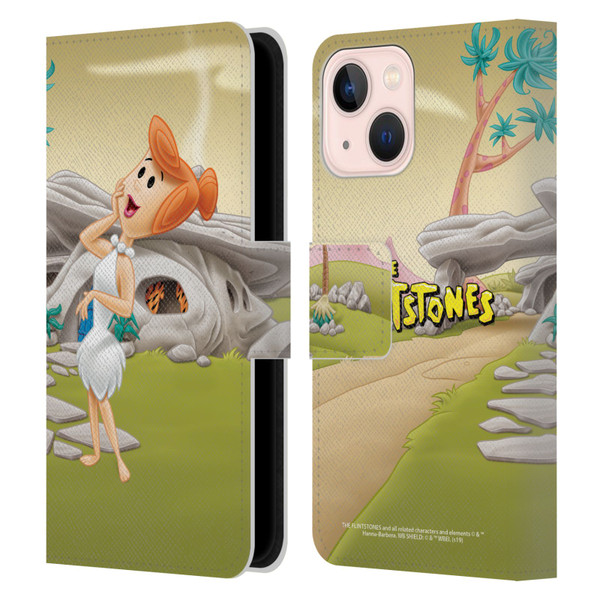 The Flintstones Characters Wilma Flintstones Leather Book Wallet Case Cover For Apple iPhone 13 Mini