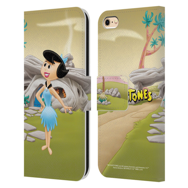 The Flintstones Characters Betty Rubble Leather Book Wallet Case Cover For Apple iPhone 6 / iPhone 6s