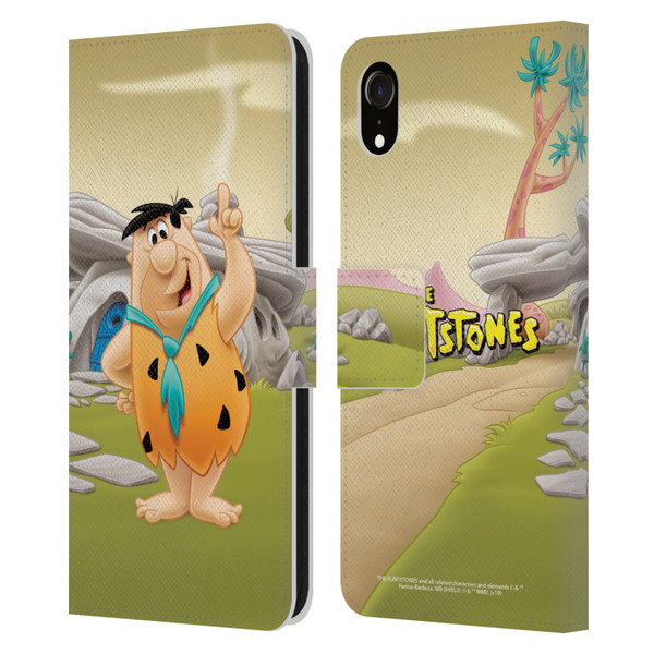 The Flintstones Characters Fred Flintstones Leather Book Wallet Case Cover For Apple iPhone XR