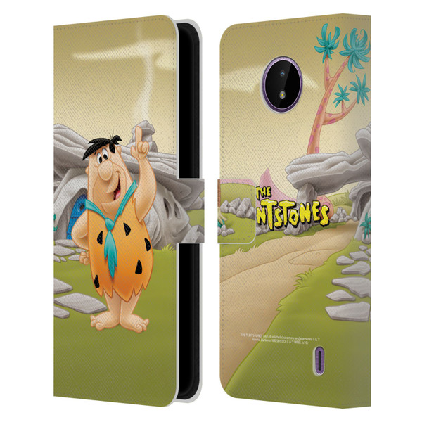 The Flintstones Characters Fred Flintstones Leather Book Wallet Case Cover For Nokia C10 / C20