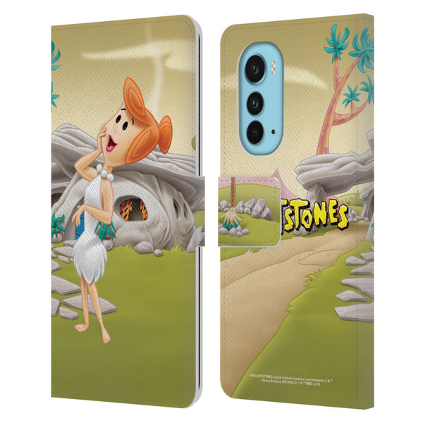 The Flintstones Characters Wilma Flintstones Leather Book Wallet Case Cover For Motorola Edge (2022)
