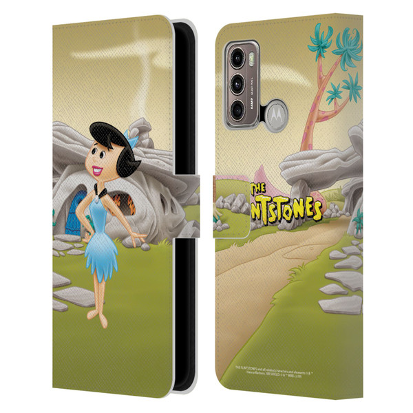 The Flintstones Characters Betty Rubble Leather Book Wallet Case Cover For Motorola Moto G60 / Moto G40 Fusion